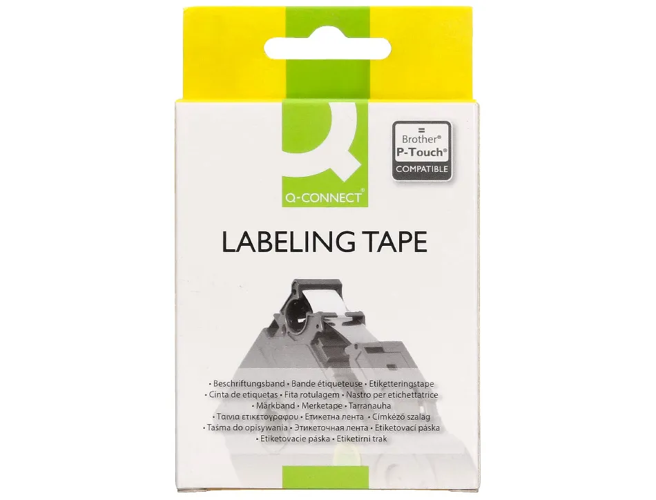 Ruban titreuse q-connect tze-631 jaune-noir 12 mm x 8 mt oze-631
