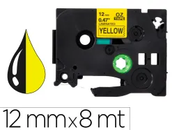 Ruban titreuse q-connect tze-631 jaune-noir 12 mm x 8 mt oze-631