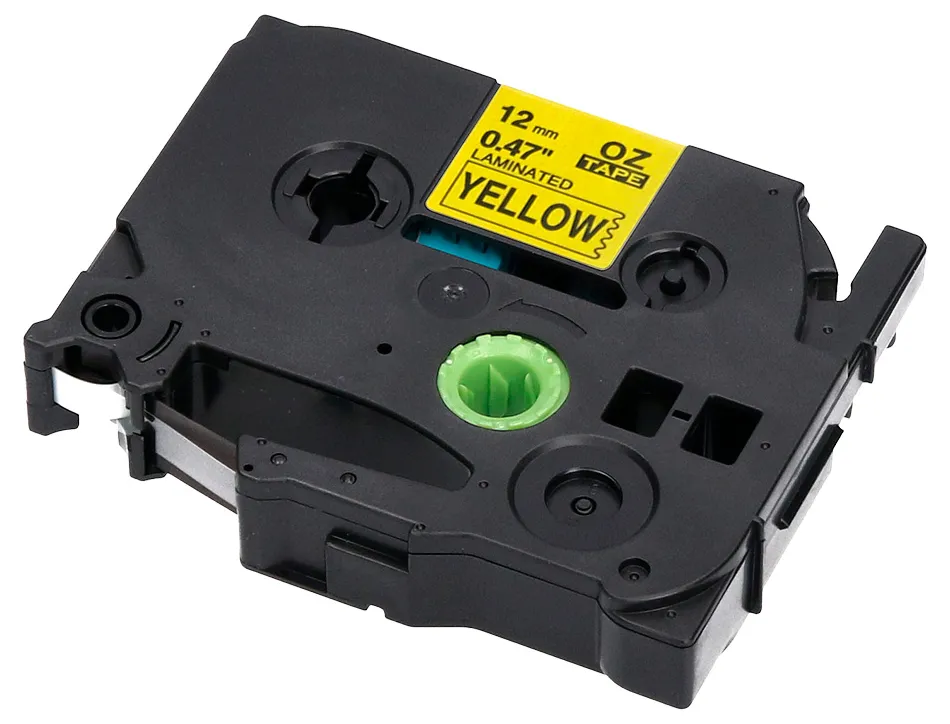Ruban titreuse q-connect tze-631 jaune-noir 12 mm x 8 mt oze-631