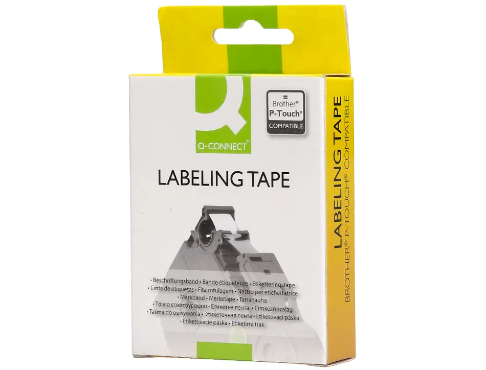 Ruban titreuse q-connect tze-631 jaune-noir 12 mm x 8 mt oze-631
