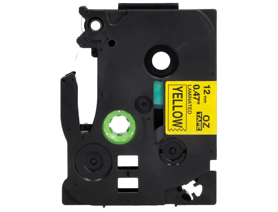 Ruban titreuse q-connect tze-631 jaune-noir 12 mm x 8 mt oze-631