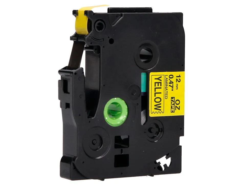 Ruban titreuse q-connect tze-631 jaune-noir 12 mm x 8 mt oze-631