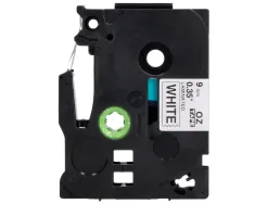 Ruban titreuse q-connect tze-221 blanc-noir 9 mm x 8 mt oze-221