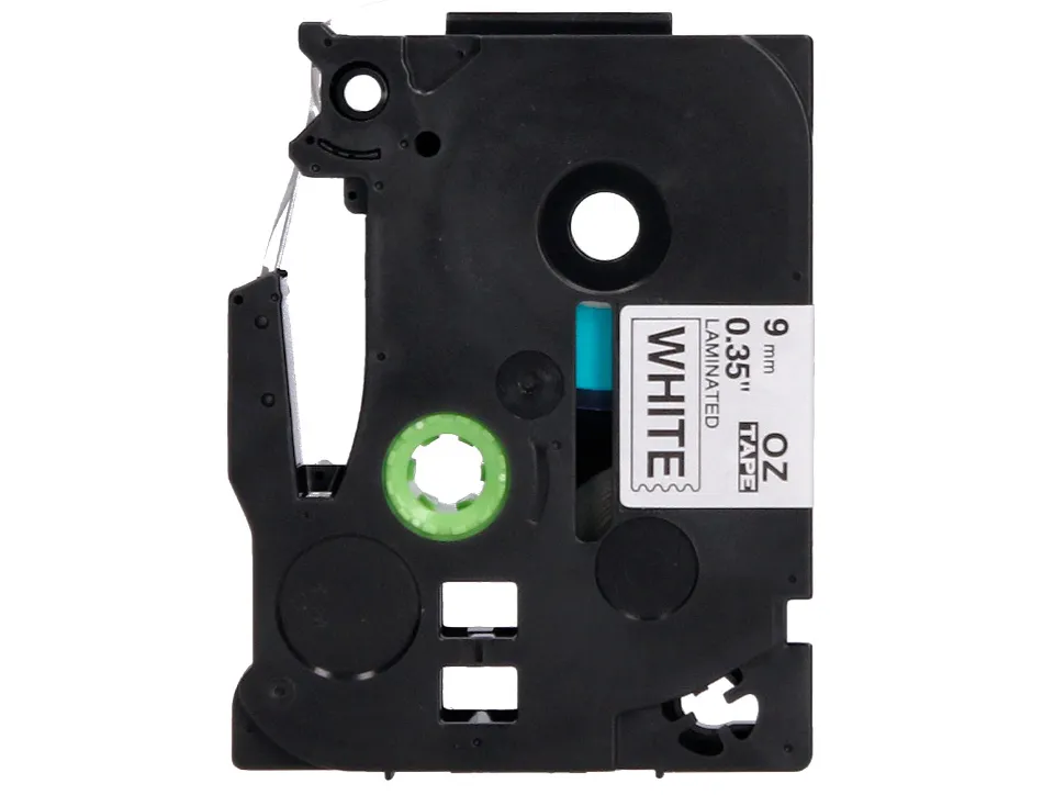 Ruban titreuse q-connect tze-221 blanc-noir 9 mm x 8 mt oze-221