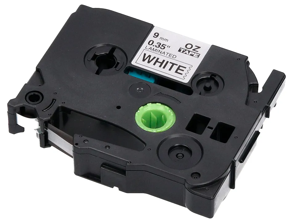 Ruban titreuse q-connect tze-221 blanc-noir 9 mm x 8 mt oze-221