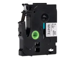 Ruban titreuse q-connect tze-221 blanc-noir 9 mm x 8 mt oze-221
