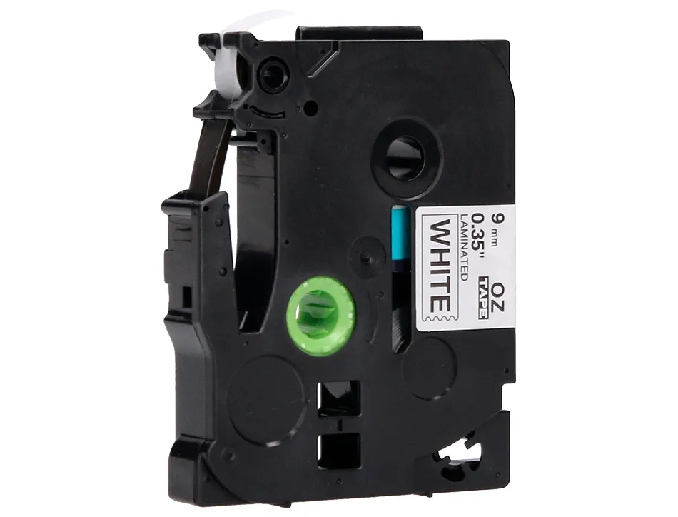 Ruban titreuse q-connect tze-221 blanc-noir 9 mm x 8 mt oze-221
