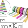 Rubans adhesifs sodertex theme glitter deco 15 mm x 10 ml 6 pcs