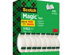 Rubans adhésifs scotch magic invisible 19 mm x 33 m multipack 20 + 4 offerts
