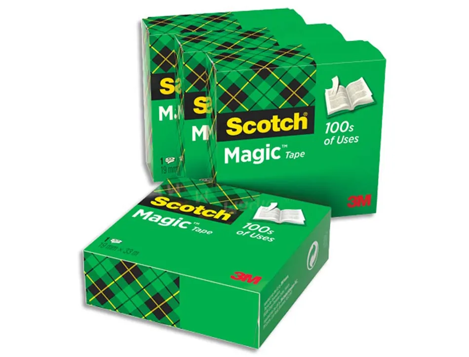Rubans adhésifs scotch magic 810 format 19 mm x 33 m lot 4