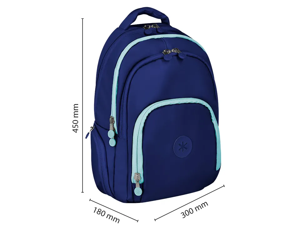 Sac a dos antartik 4 compartiments modele fusion flex 19l 450x180x300mm colorisbleu marine