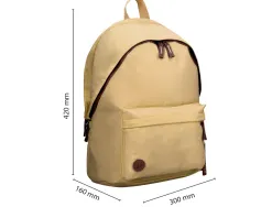 Sac a dos antartik 1 compartiment modele basic pack 20l 420x160x300mm coloris beige