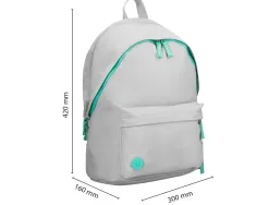 Sac a dos antartik 1 compartiment modele basic pack 20l 420x160x300mm coloris gris clair