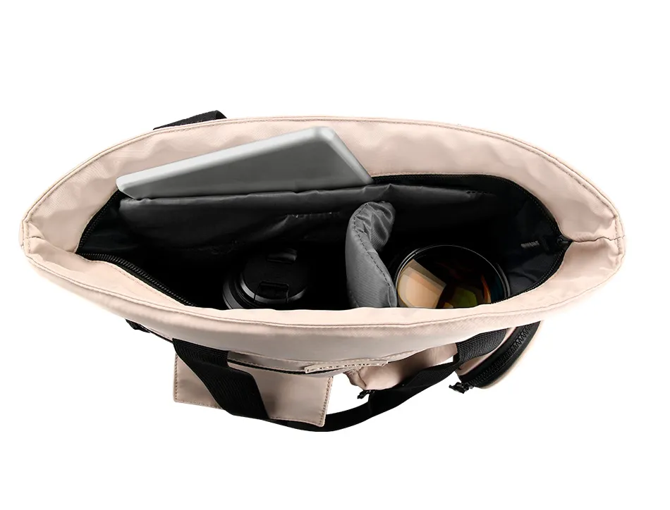Sac a dos antartik flip bag rembourre pour ordinateur 400x120x390mm coloris beige clair