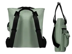 Sac a dos antartik flip bag rembourre pour ordinateur 400x120x390mm coloris vert de gris