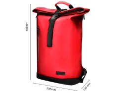 Sac a dos antartik roll up waterproof 480x130x280mm coloris rouge grenat