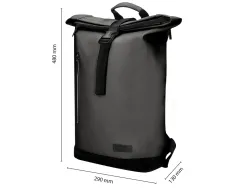 Sac a dos antartik roll up waterproof 480x130x280mm coloris gris fonce
