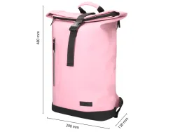 Sac a dos antartik roll up waterproof 480x130x280mm coloris rose