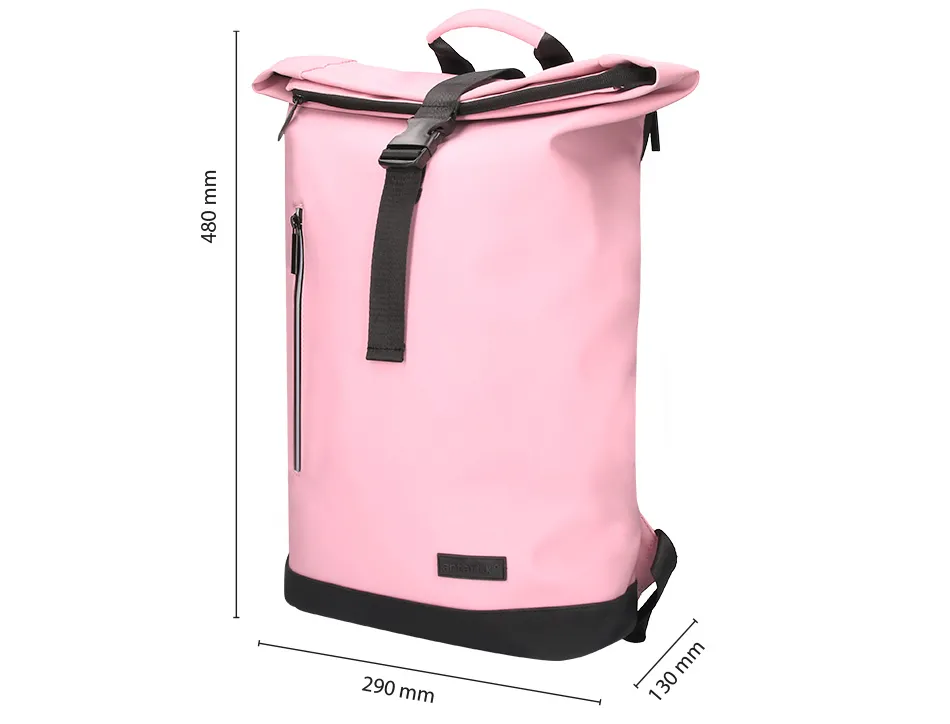 Sac a dos antartik roll up waterproof 480x130x280mm coloris rose