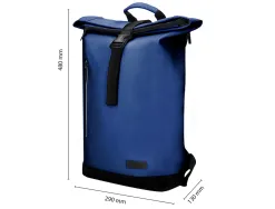 Sac a dos antartik roll up waterproof 480x130x280mm coloris bleu marine