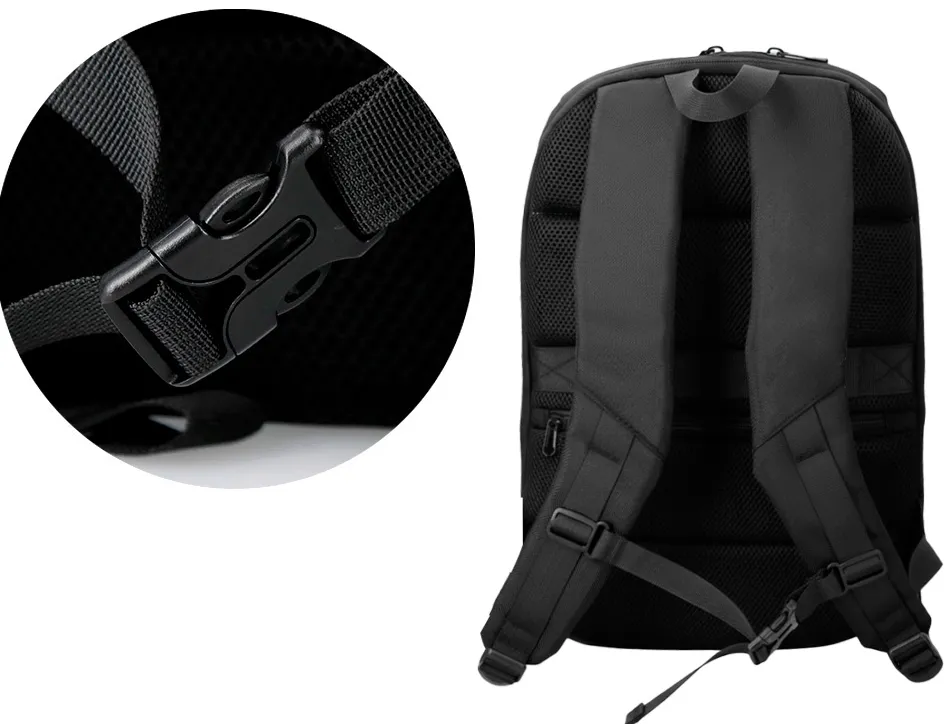 Sac a dos antartik slim 3 compartiments 23l 450x150x330 mm coloris noir