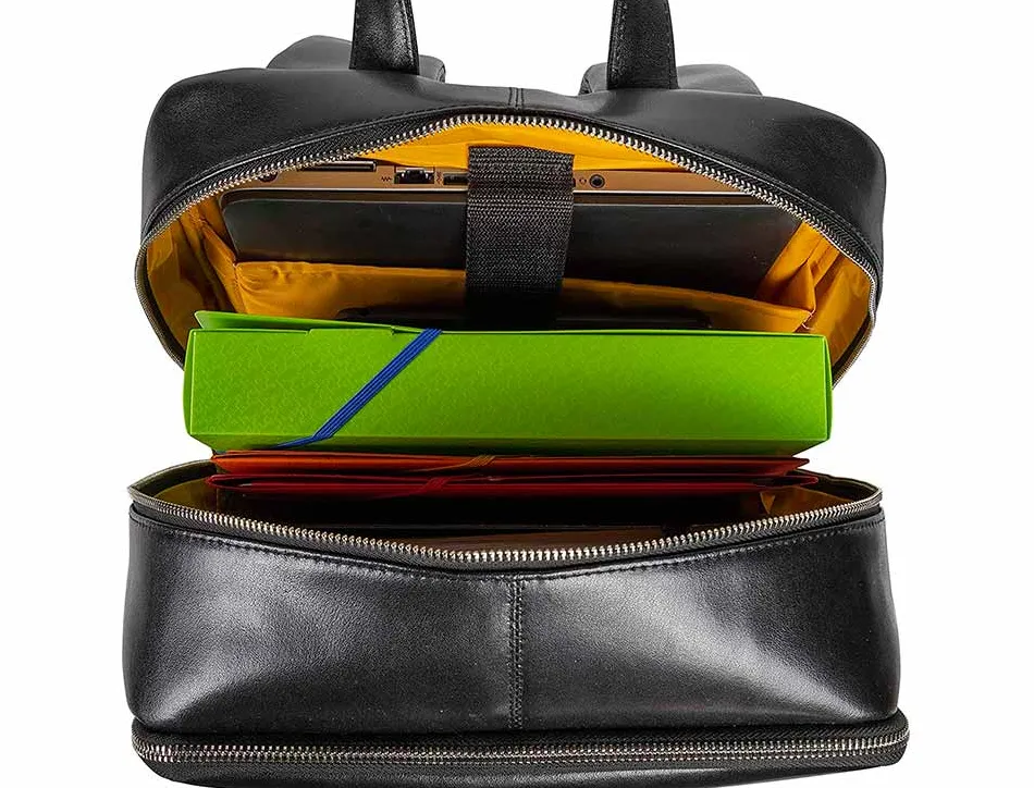 Sac a dos exacompta exactive ordinateur tablette cuir poche exterieure attache-cle passant dos 30x40x14cm