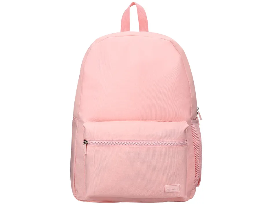 Sac a dos liderpapel 1 compartiment poche laterale 40x12,5x30cm coloris rose pastel