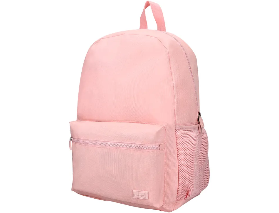 Sac a dos liderpapel 1 compartiment poche laterale 40x12,5x30cm coloris rose pastel