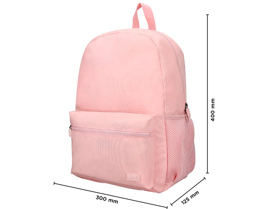 Sac a dos liderpapel 1 compartiment poche laterale 40x12,5x30cm coloris rose pastel