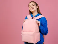 Sac a dos liderpapel 1 compartiment poche laterale 40x12,5x30cm coloris rose pastel