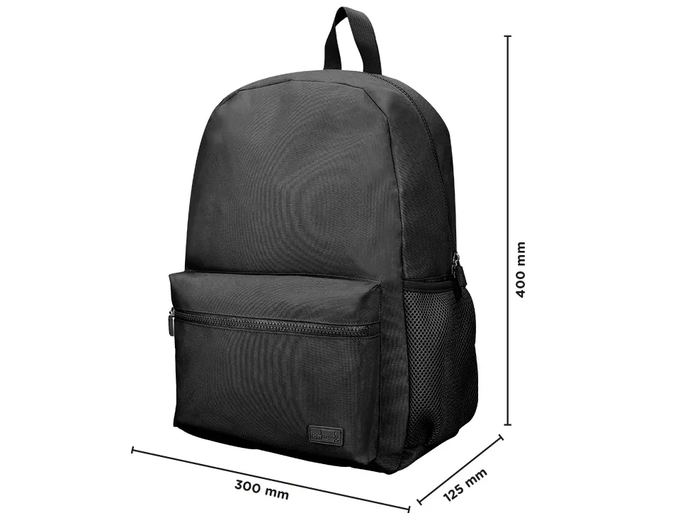 Sac a dos liderpapel 1 compartiment poche laterale 40x12,5x30cm coloris noir