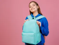 Sac a dos liderpapel 1 compartiment poche laterale 40x12,5x30cm coloris bleu celeste
