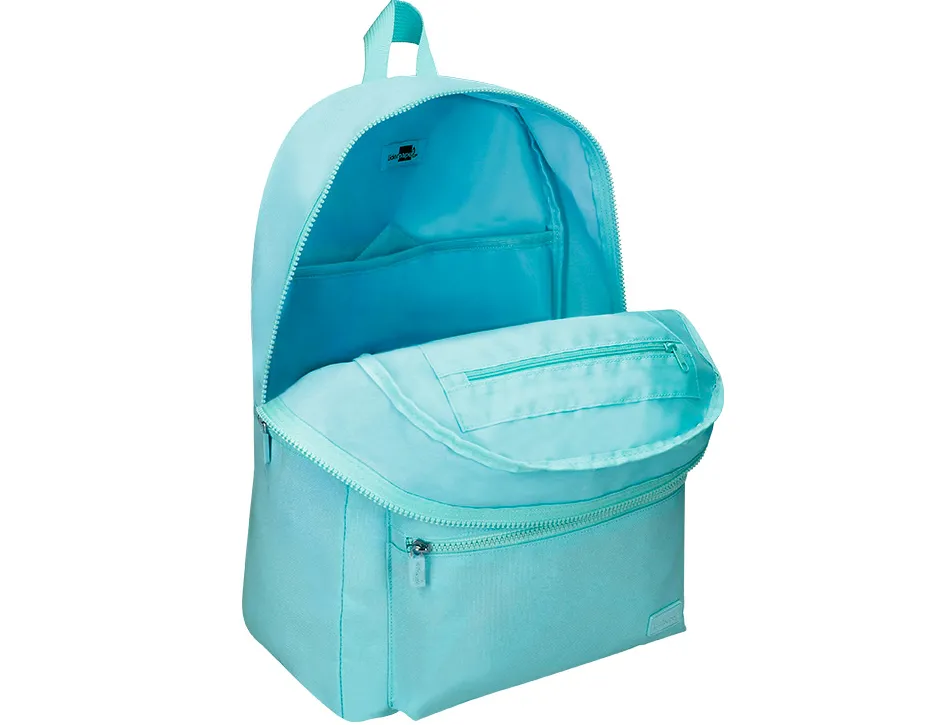 Sac a dos liderpapel 1 compartiment poche laterale 40x12,5x30cm coloris bleu celeste