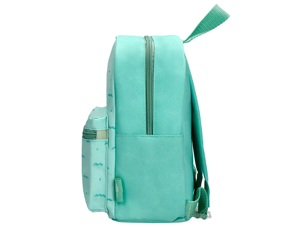 Sac a dos liderpapel baby vagues 250x115x210mm coloris vert d'eau
