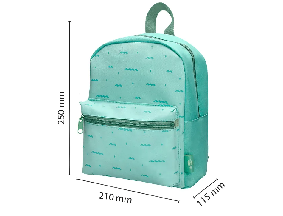 Sac a dos liderpapel baby vagues 250x115x210mm coloris vert d'eau