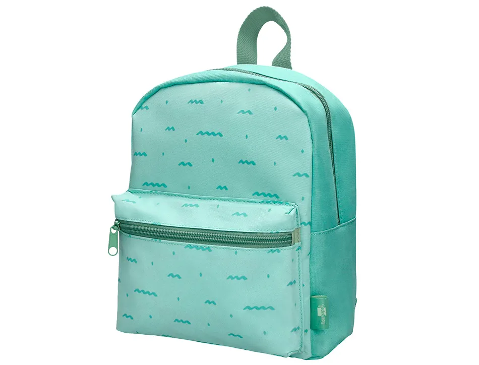 Sac a dos liderpapel baby vagues 250x115x210mm coloris vert d'eau