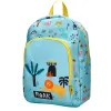Sac a dos liderpapel baby safari motif lion 330x100x250mm coloris bleu pastel