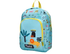 Sac a dos liderpapel baby safari motif lion 330x100x250mm coloris bleu pastel