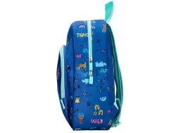 Sac a dos liderpapel baby safari motif cocodrile 330x100x250mm coloris bleu