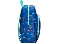 Sac a dos liderpapel baby safari motif cocodrile 330x100x250mm coloris bleu