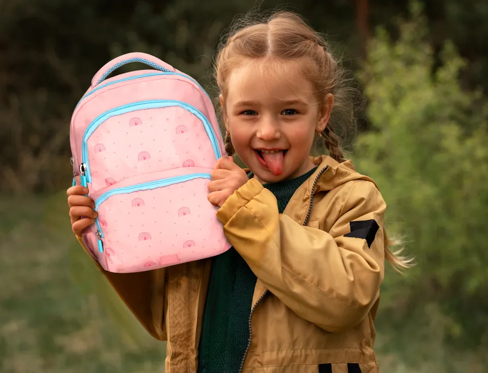 Sac a dos liderpapel scolaire arc-en-ciel 350x110x270mm coloris rose