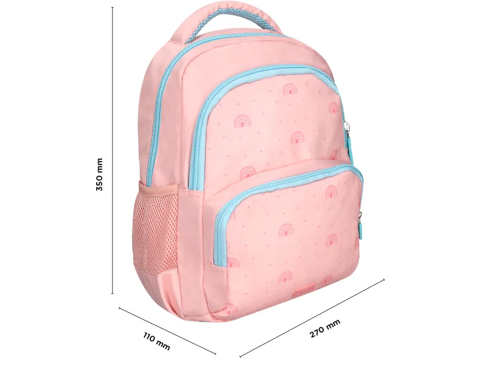 Sac a dos liderpapel scolaire arc-en-ciel 350x110x270mm coloris rose