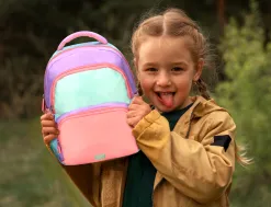 Sac a dos liderpapel scolaire multipoches et multicouleurs pastel 35x11x27cm