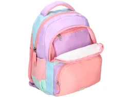 Sac a dos liderpapel scolaire multipoches et multicouleurs pastel 35x11x27cm