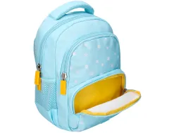 Sac a dos liderpapel scolaire fleurs 350x110x270mm coloris bleu ciel