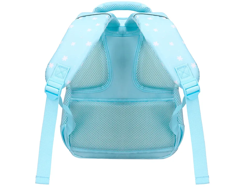Sac a dos liderpapel scolaire fleurs 350x110x270mm coloris bleu ciel