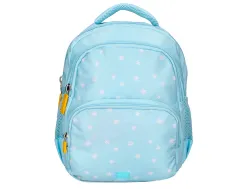Sac a dos liderpapel scolaire fleurs 350x110x270mm coloris bleu ciel