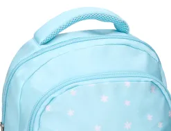 Sac a dos liderpapel scolaire fleurs 350x110x270mm coloris bleu ciel