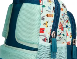Sac a dos liderpapel scolaire voiture 350x110x270mm coloris vert d'eau