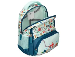 Sac a dos liderpapel scolaire voiture 350x110x270mm coloris vert d'eau